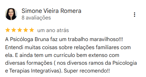 Avaliação no Google de Simone Vieira Romera