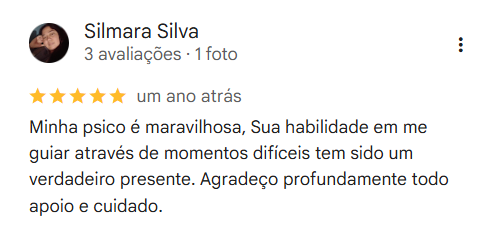 Avaliação no Google de Silmara Silva